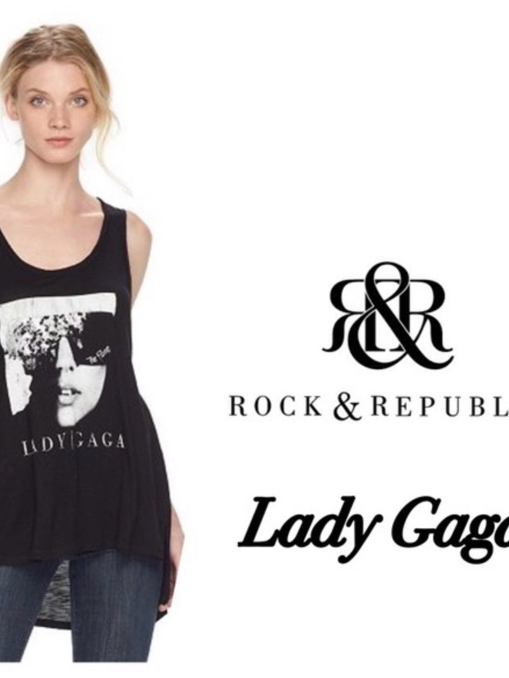 Rock & Republic Lady Gaga “The Fame” Graphic Tank Top